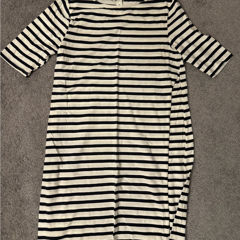 Maternity Black and White Striped H&M Dress